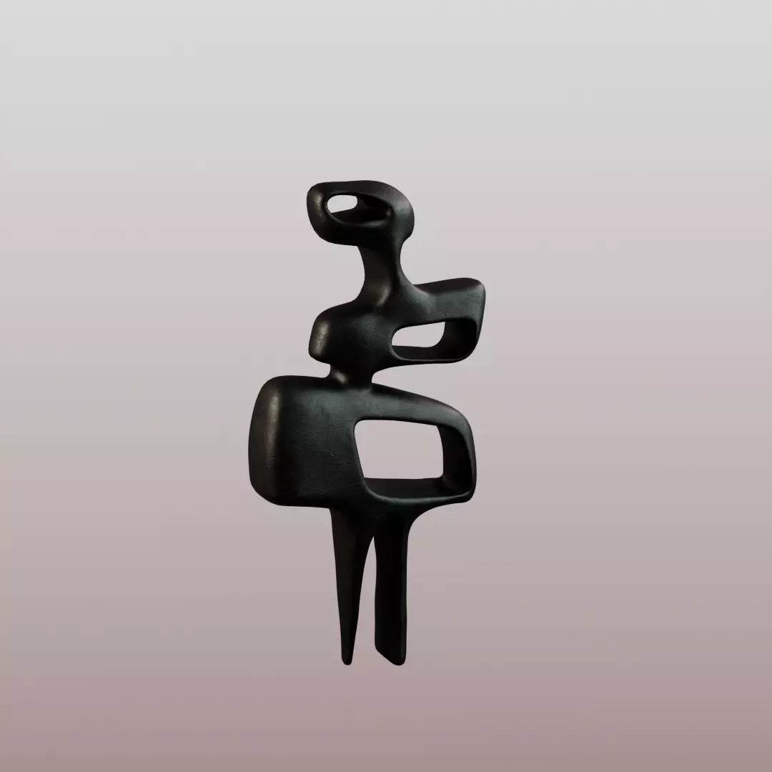 Modern Figurine Set Low-poly 3D model_3