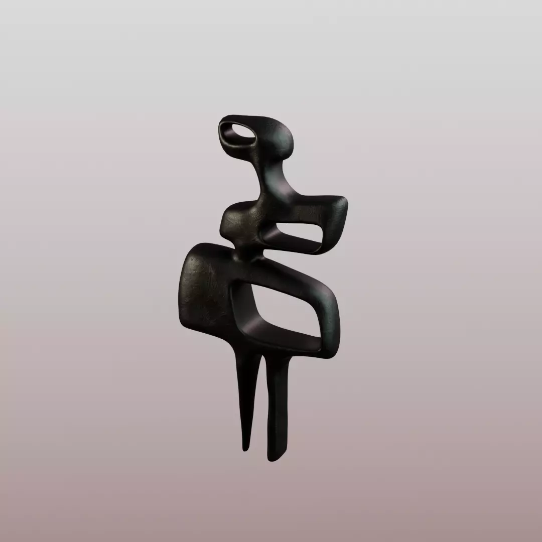 Modern Figurine Set Low-poly 3D model_4