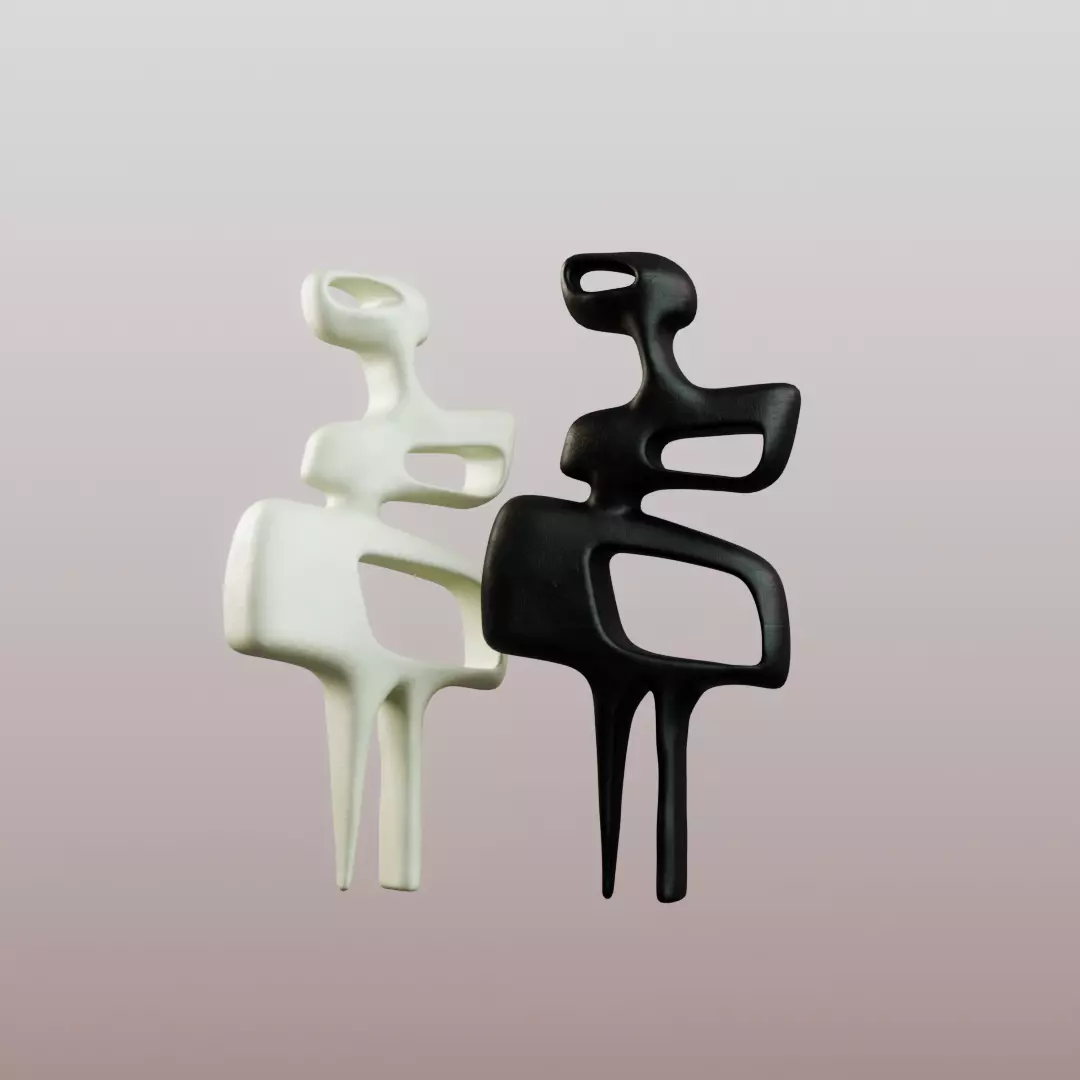 Modern Figurine Set Low-poly 3D model_0