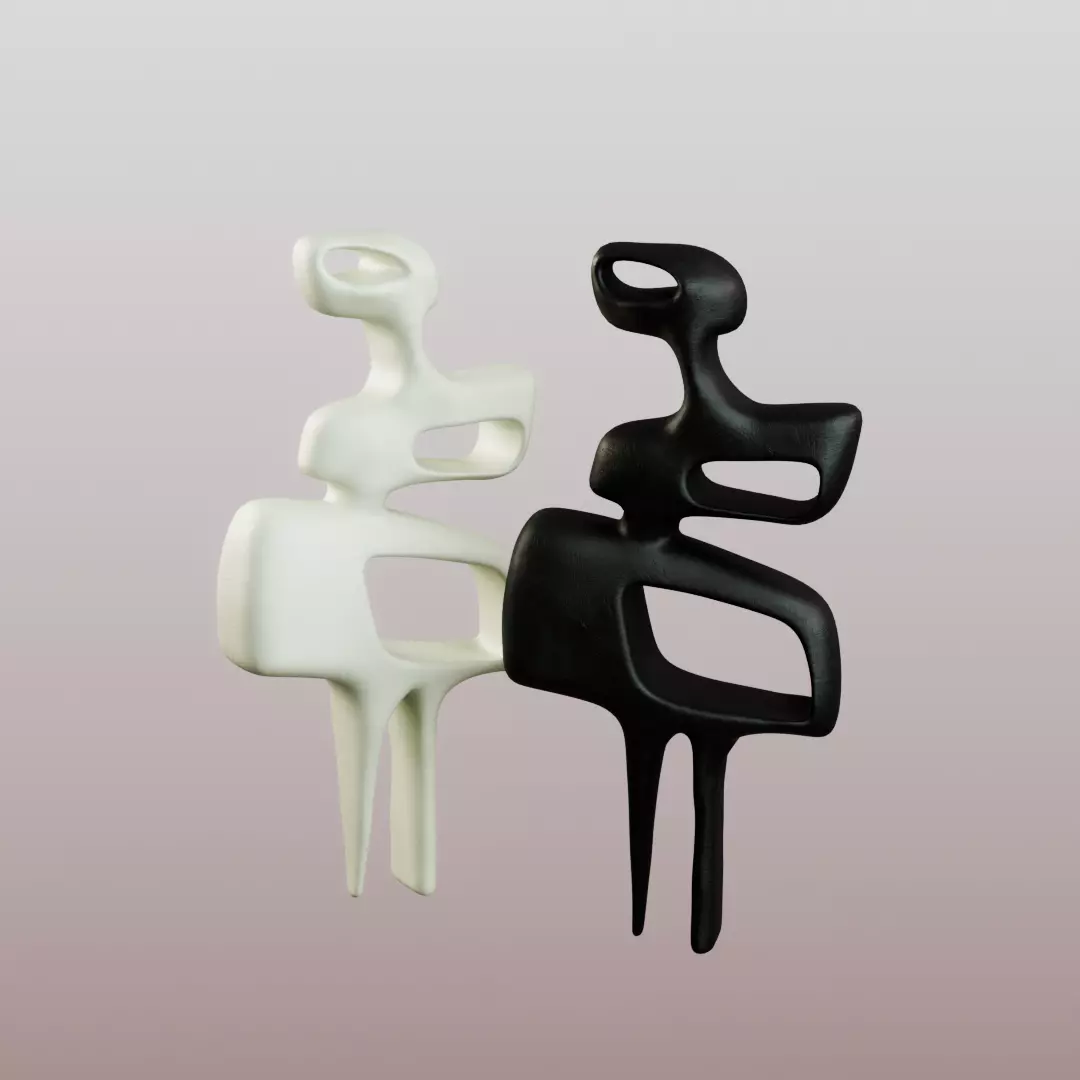 Modern Figurine Set Low-poly 3D model_2