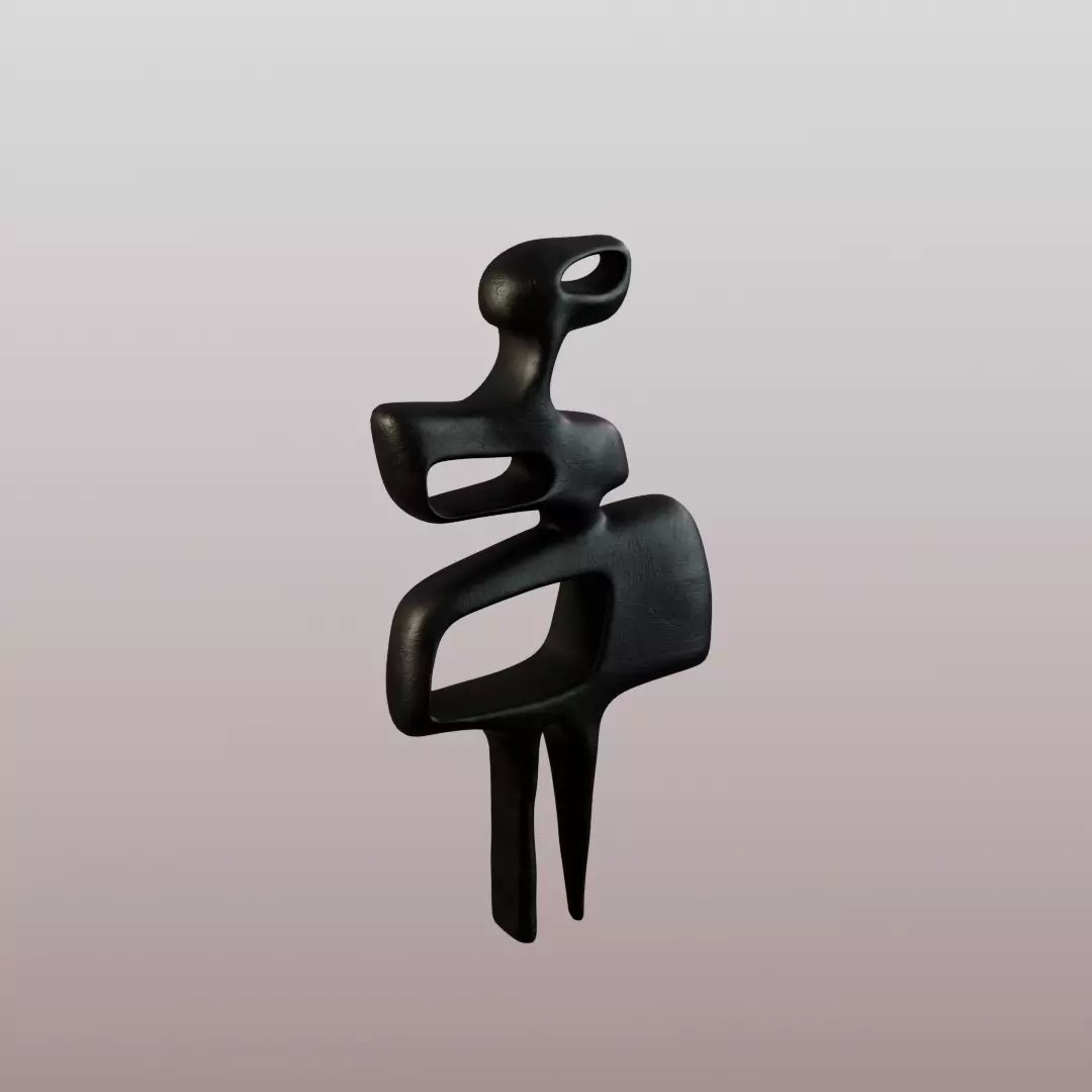 Modern Figurine Set Low-poly 3D model_5