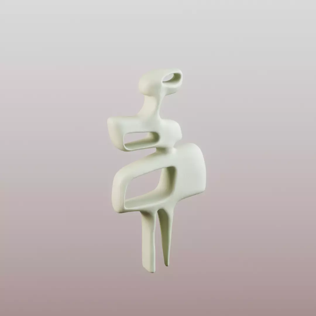 Modern Figurine Set Low-poly 3D model_6