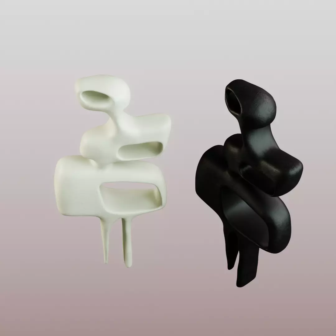 Modern Figurine Set Low-poly 3D model_1