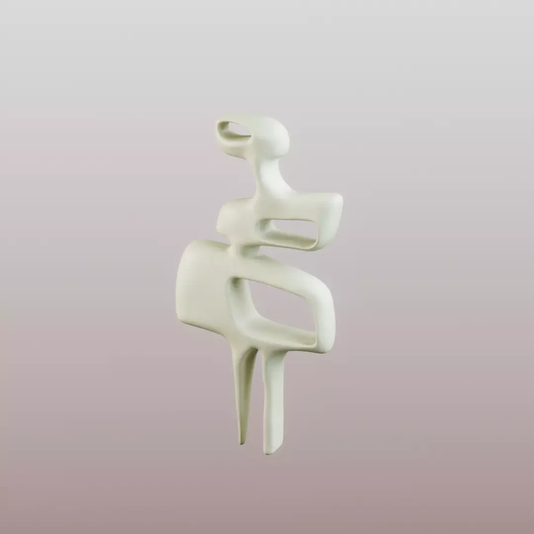 Modern Figurine Set Low-poly 3D model_7