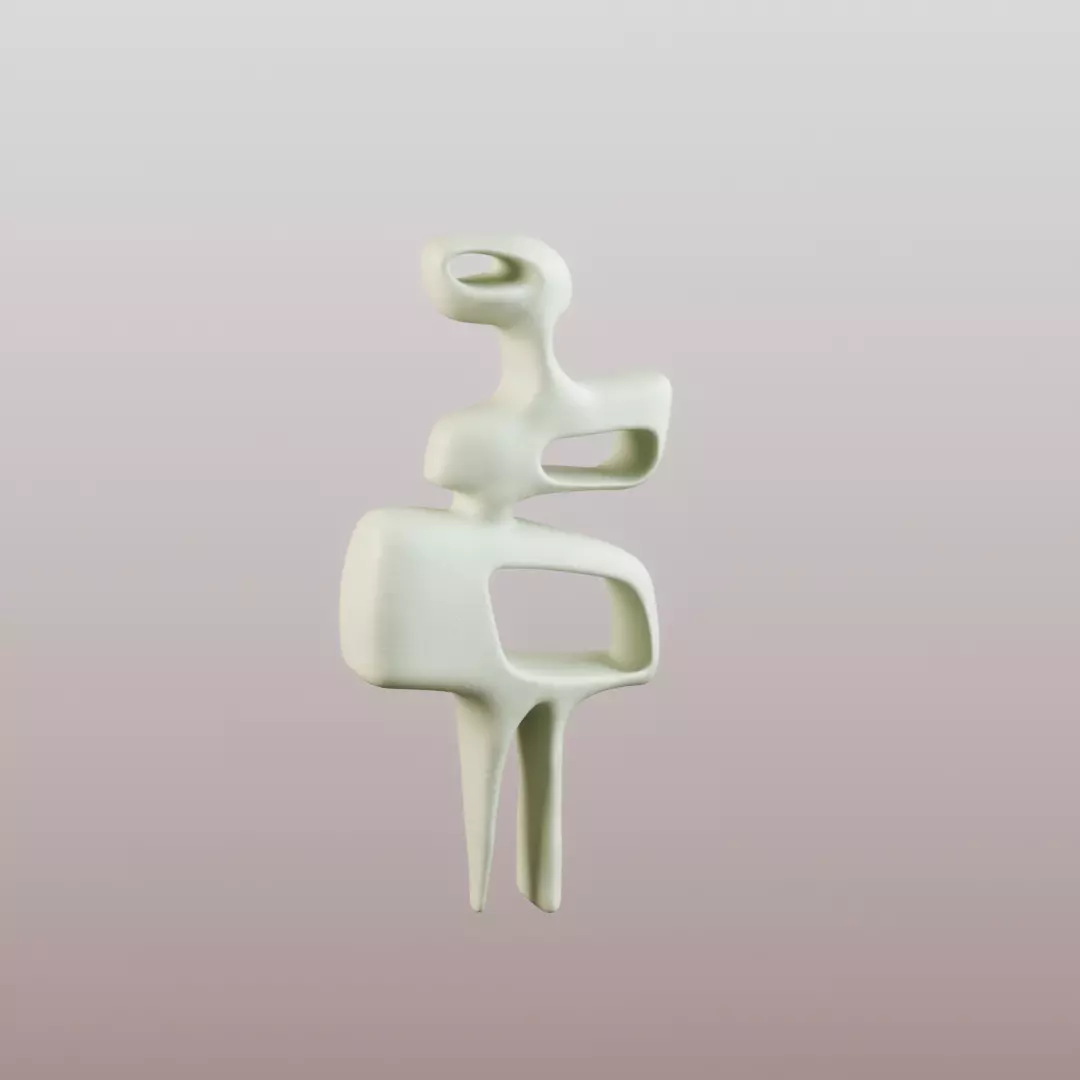 Modern Figurine Set Low-poly 3D model_8