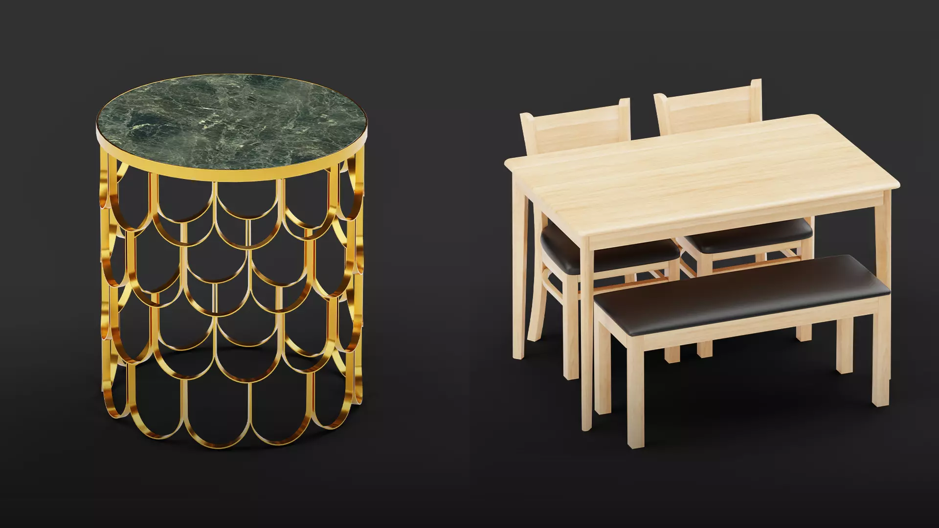 Table Set Model Collection 359 3D model_5