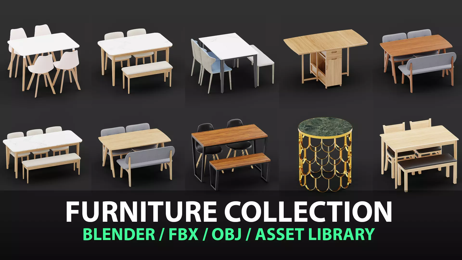 Table Set Model Collection 359 3D model_0