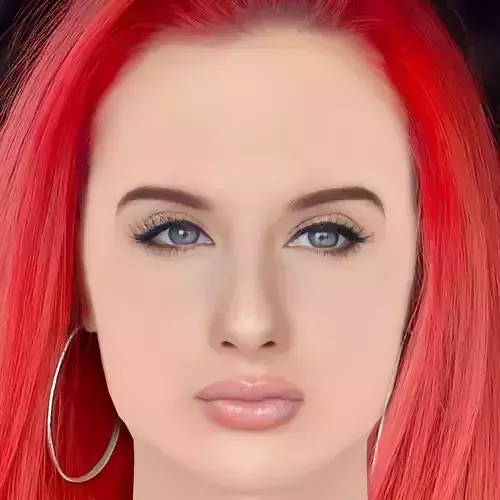 Justine Valentine Head - No Hair - Low poly head for game