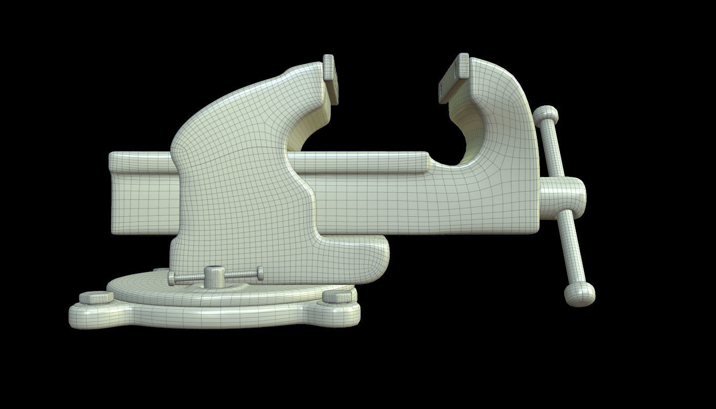 vise tool Low-poly 3D model_7