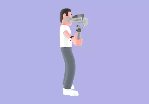 Stylized 3D Male Photographer Character - Cartoon Camera Show 3D model_4