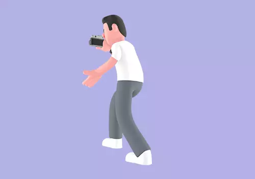 Stylized 3D Male Photographer Character - Cartoon Action Pose 3D model_2