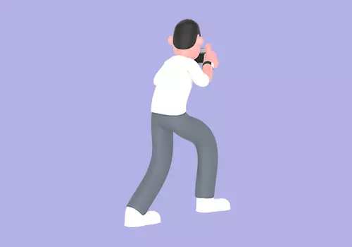 Stylized 3D Male Photographer Character - Cartoon Action Pose 3D model_3