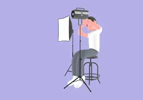 Stylized 3D Male Photographer Character - Cartoon Studio Setup 3D model_2