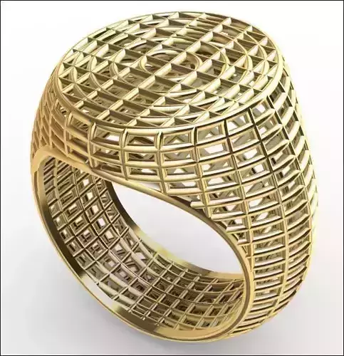 Anel de sinete de malha de arame redondo com topo oval plano