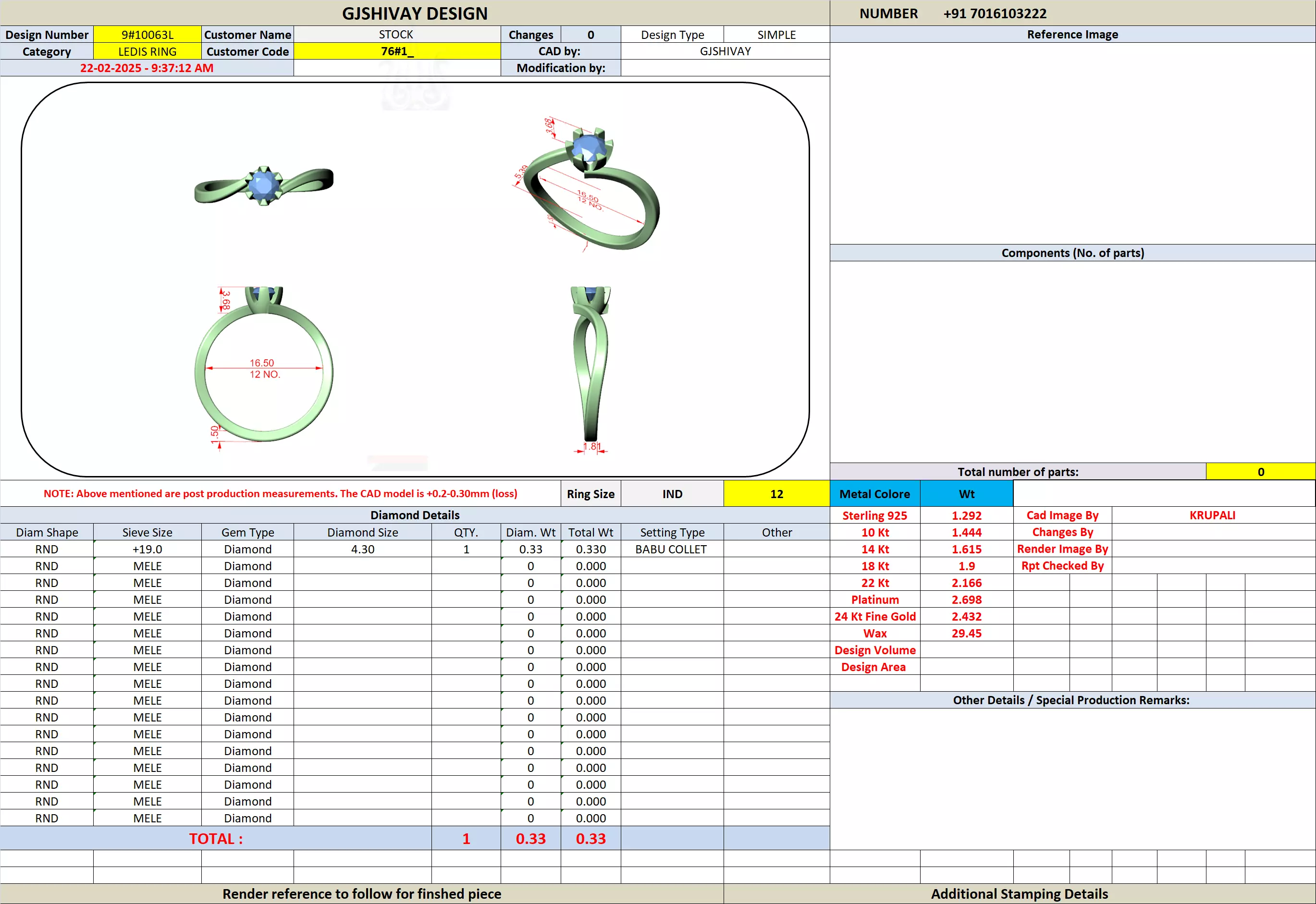 Round Diamond Ring 3D print model_7