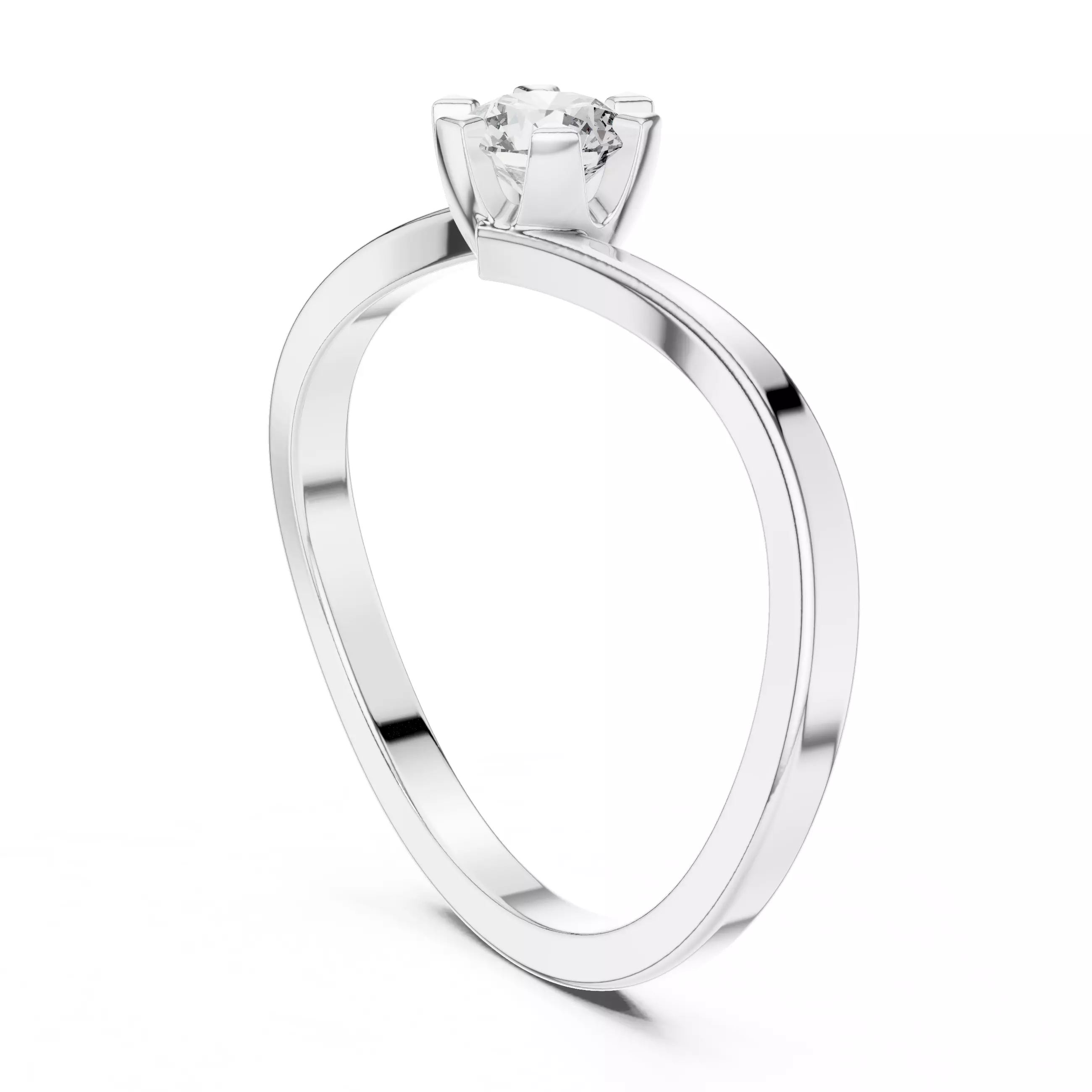 Round Diamond Ring 3D print model_10