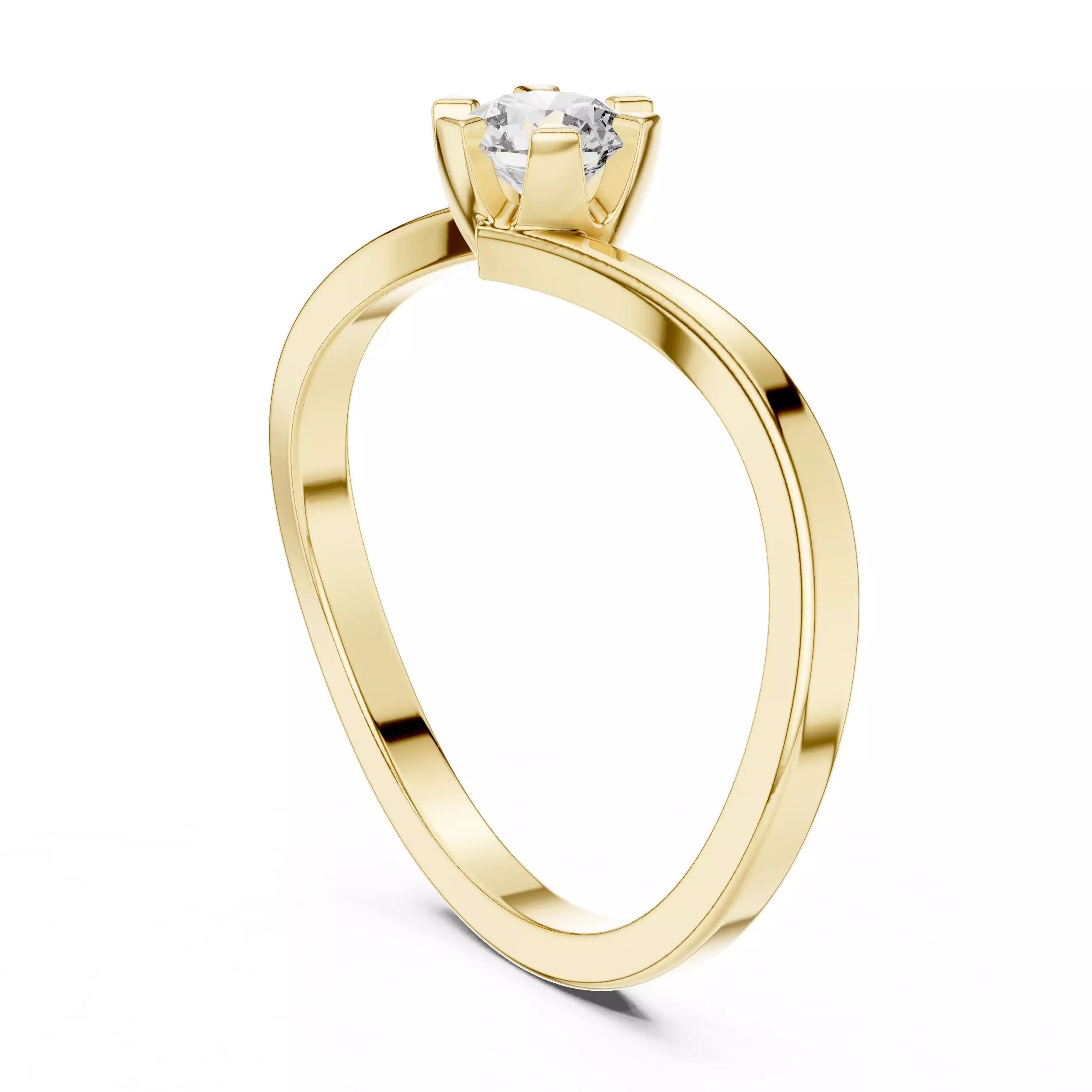 Round Diamond Ring 3D print model_12