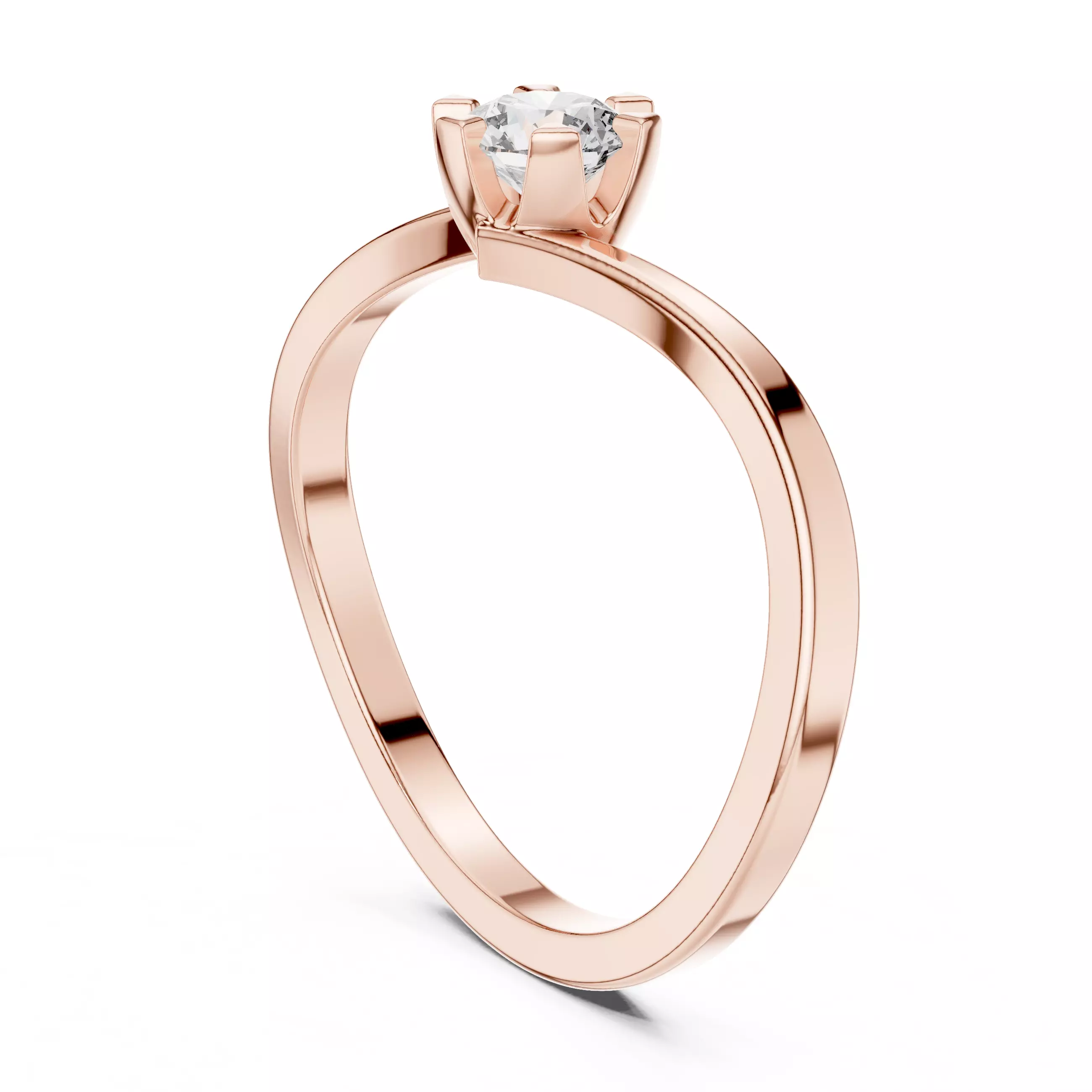 Round Diamond Ring 3D print model_8