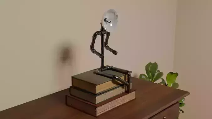 Seated Man Pipe Fitting Lamp Low-poly 3D model