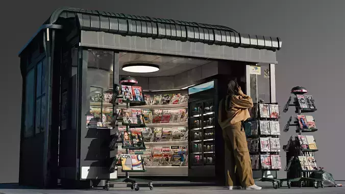 Newspaper Stand 3D model