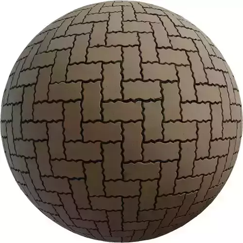 Interlocking Zigzag Paver PBR Texture