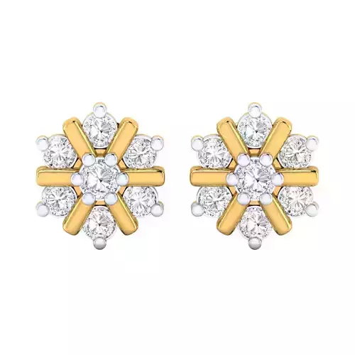 Diamond Studs Earrings Render 3dm STL SLC JCD OBJ FBX Details