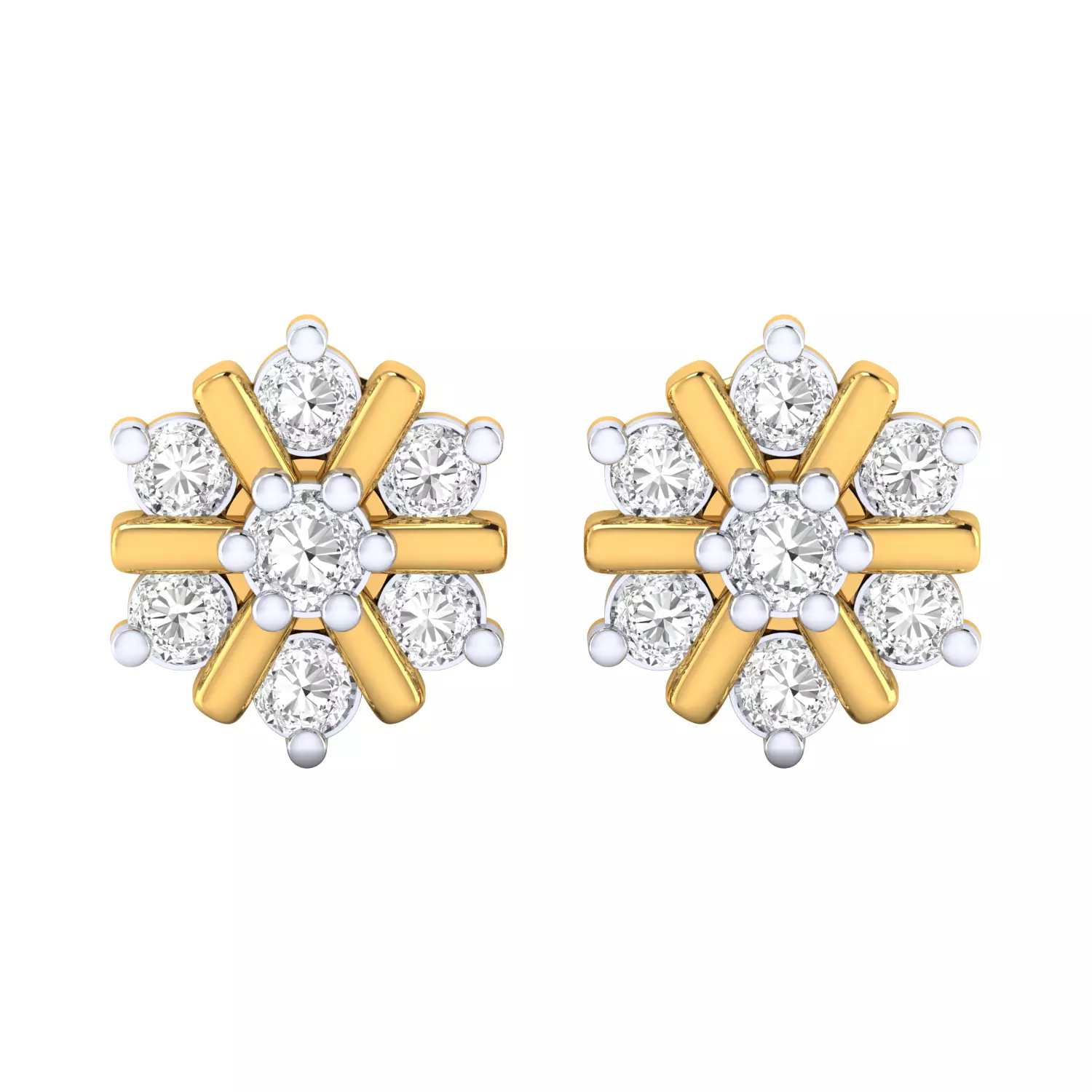 Diamond Studs Earrings Render 3dm STL SLC JCD OBJ FBX Details 3D print model_17