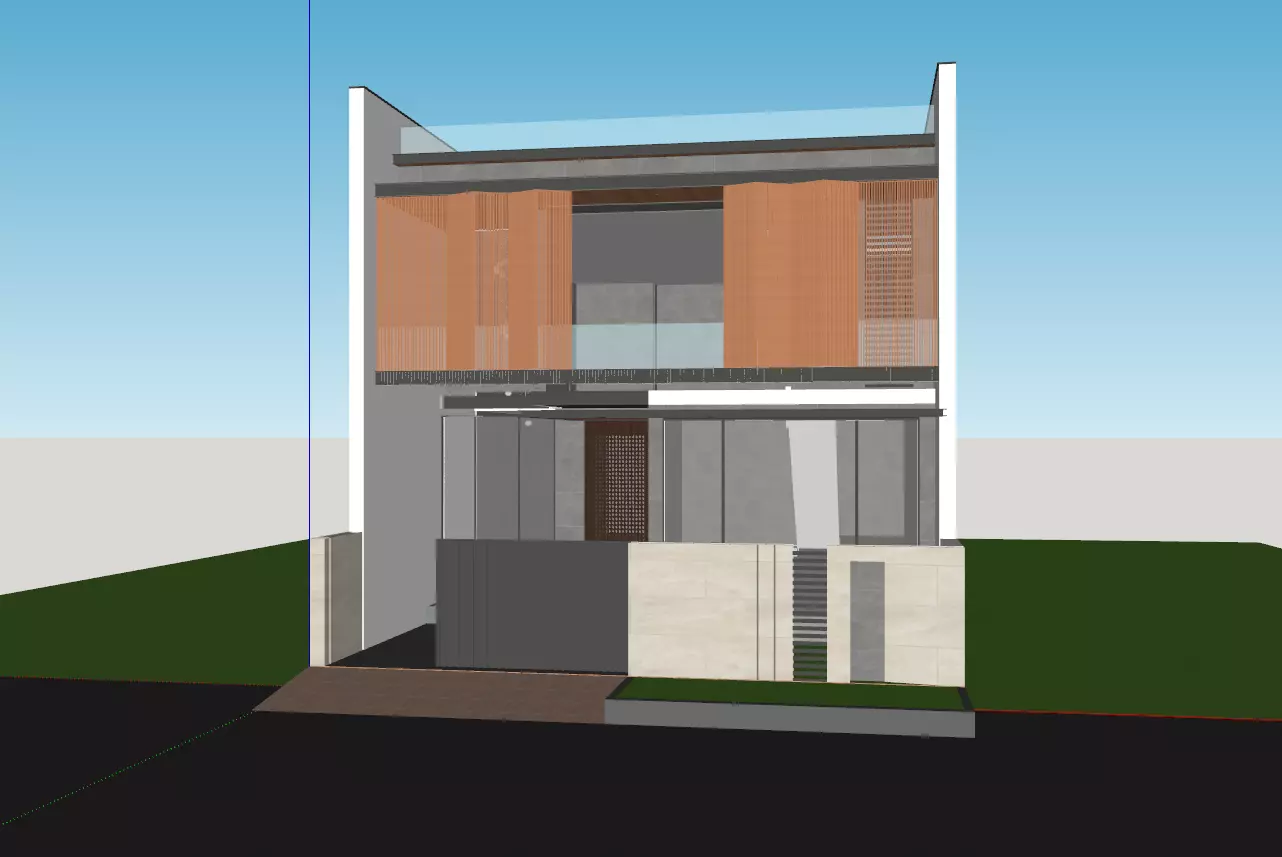 Sketchup House Modeling AutoCAD File with Complete 3D Model 3D model_2