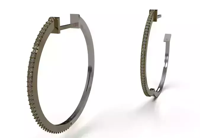 Eternal Sparkling Hoop STL 3D jewelry Earring model je0160