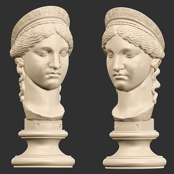 Printable bust of Hera 3D print model_3