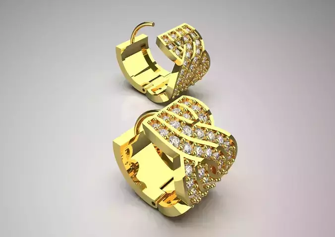 Sparkling Woven Hoop STL 3D jewelry earring model je0055