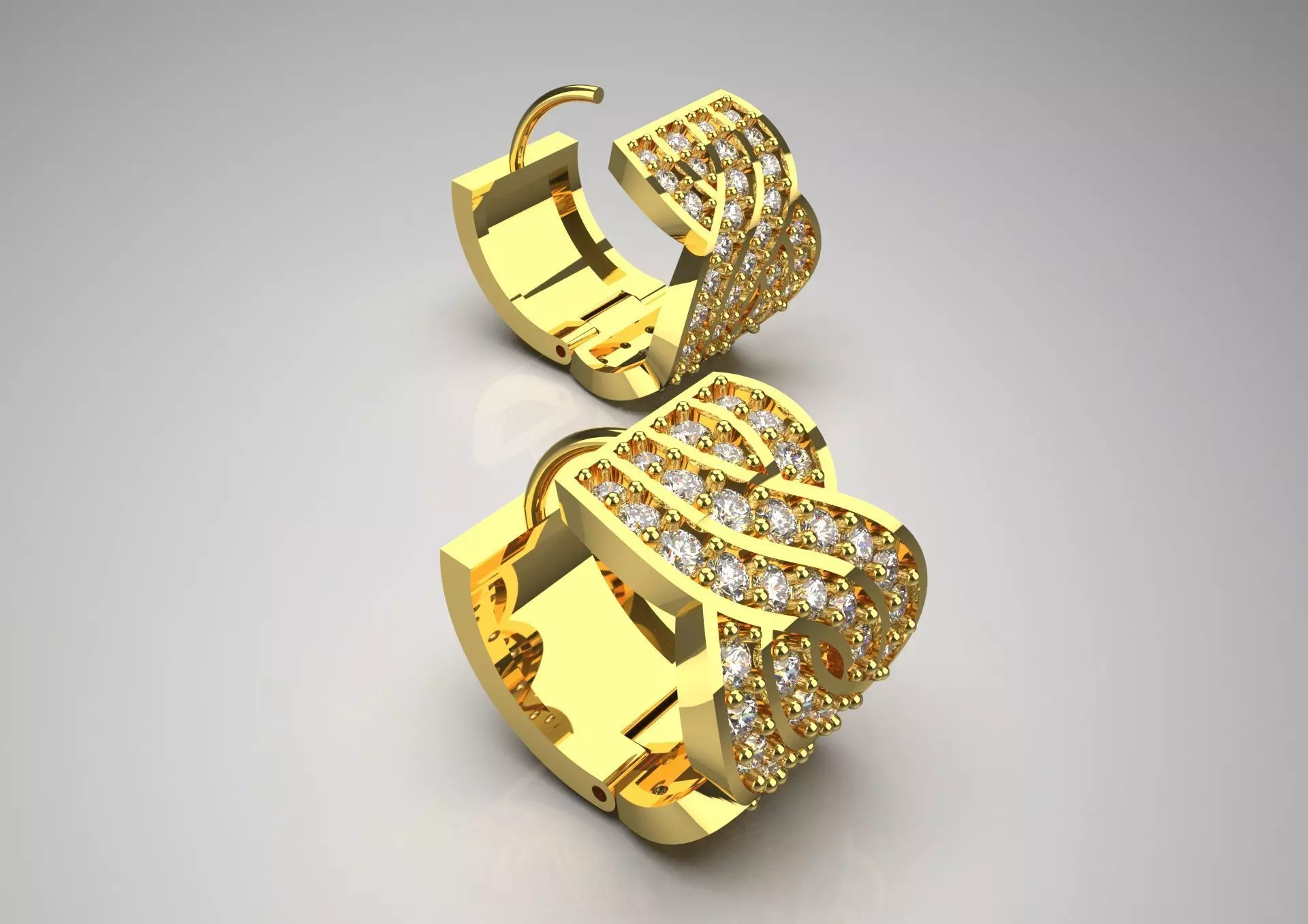 Sparkling Woven Hoop STL 3D jewelry earring model je0055 3D print model