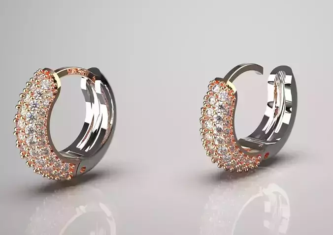 Woman luxury jewelry STL 3D gold earring model je0060