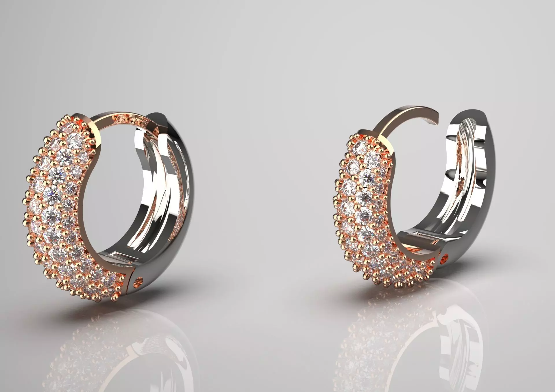 Woman luxury jewelry STL 3D gold earring model je0060 3D print model