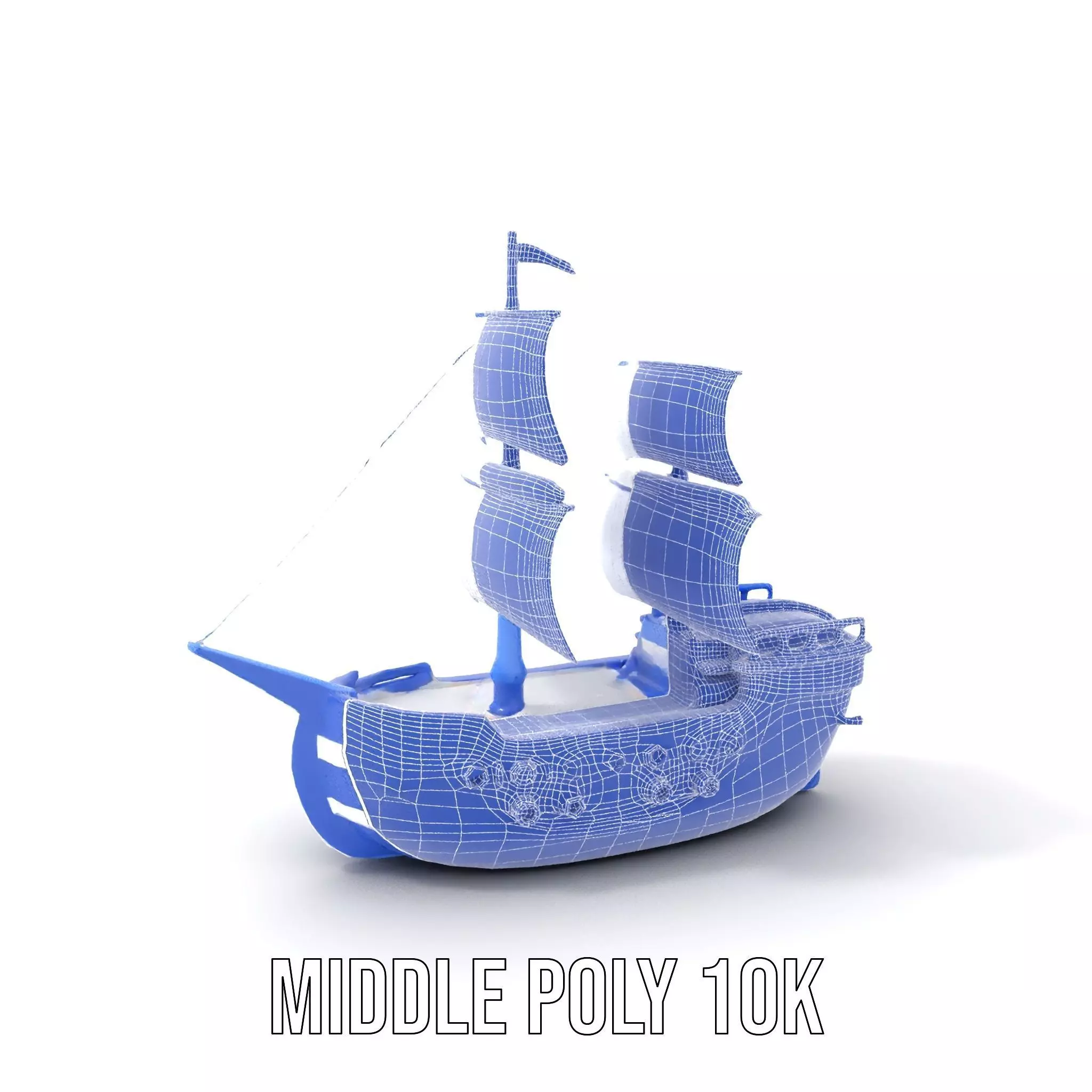 Blue Pirate Ship model pack Low-poly 3D model_30