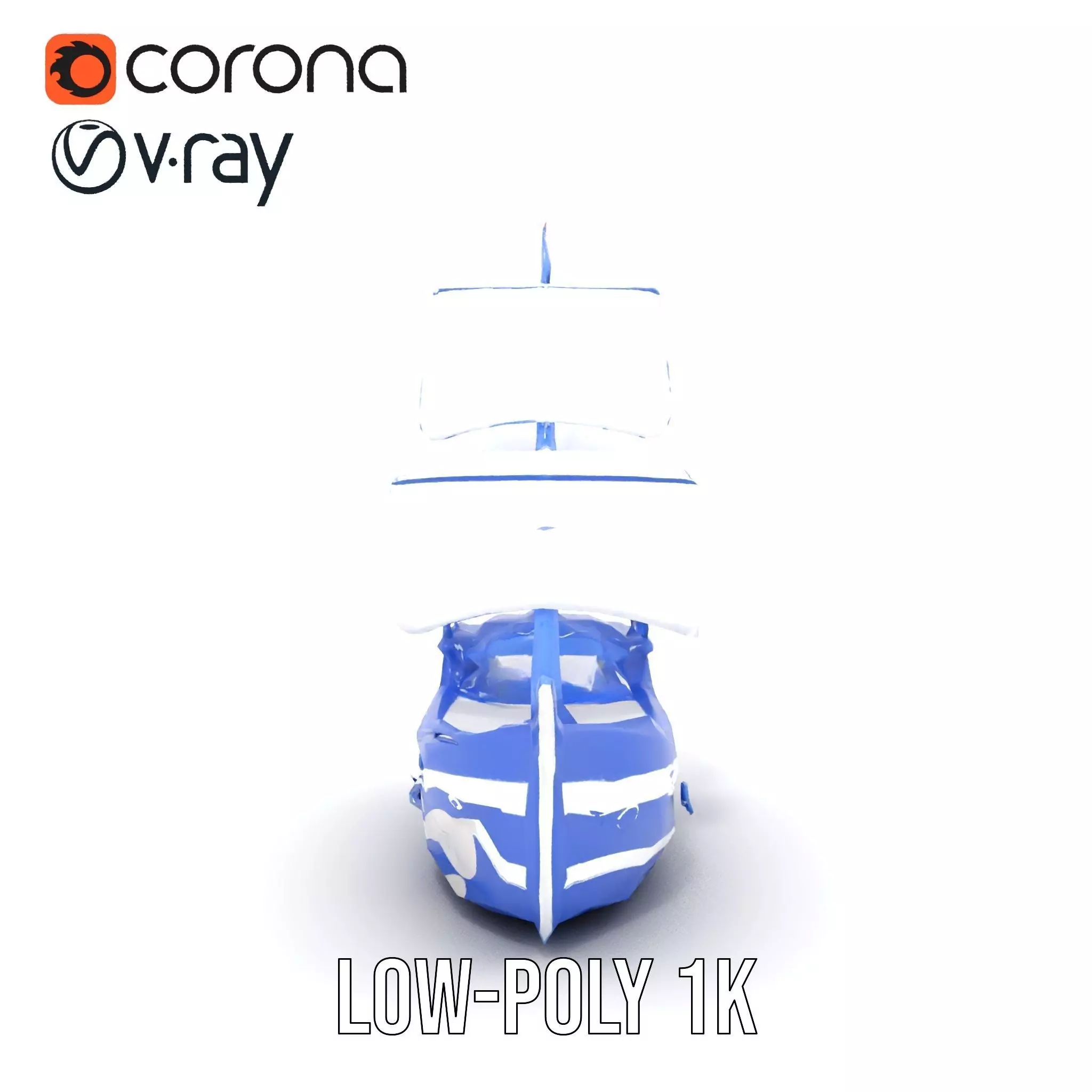 Blue Pirate Ship model pack Low-poly 3D model_15