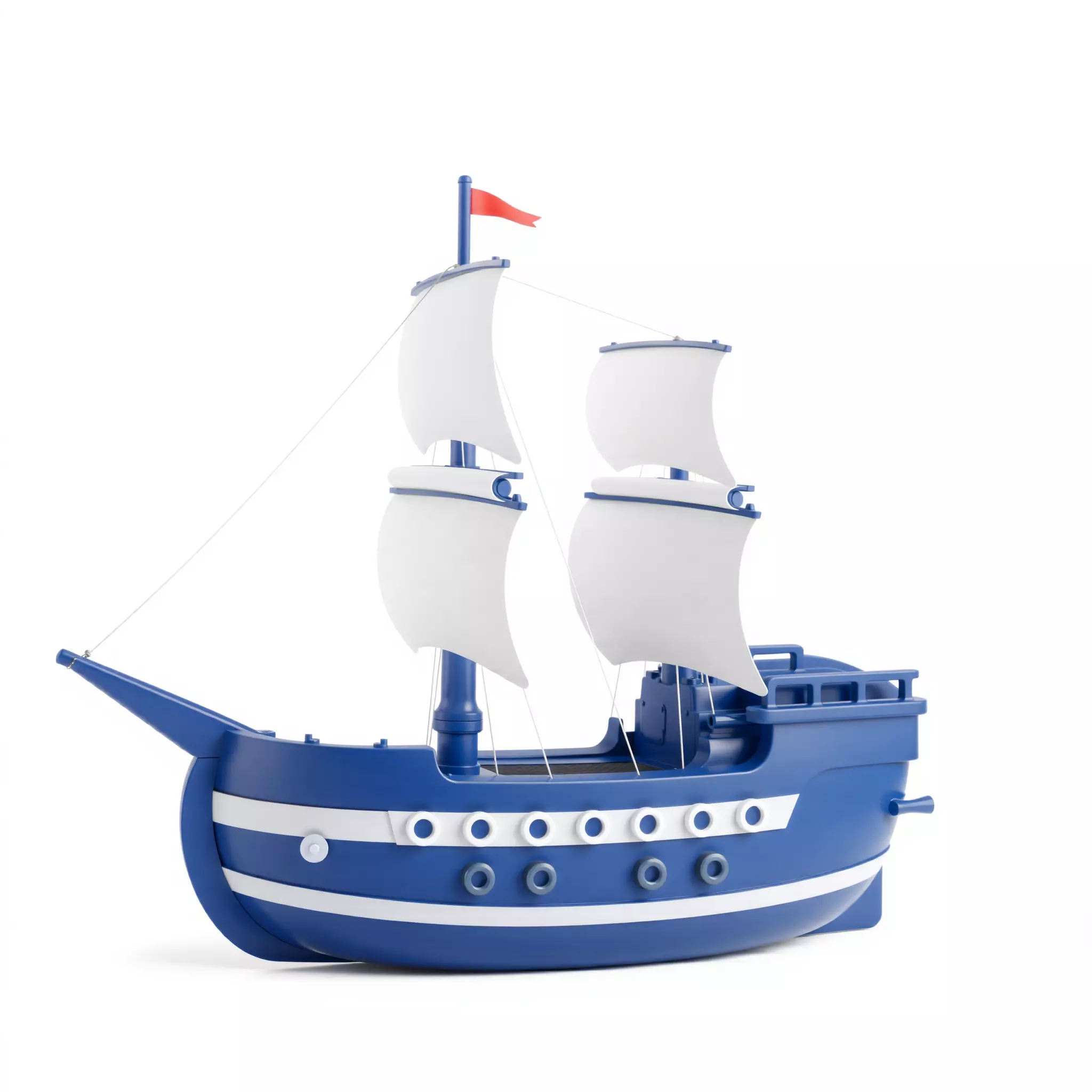 Blue Pirate Ship model pack Low-poly 3D model_3