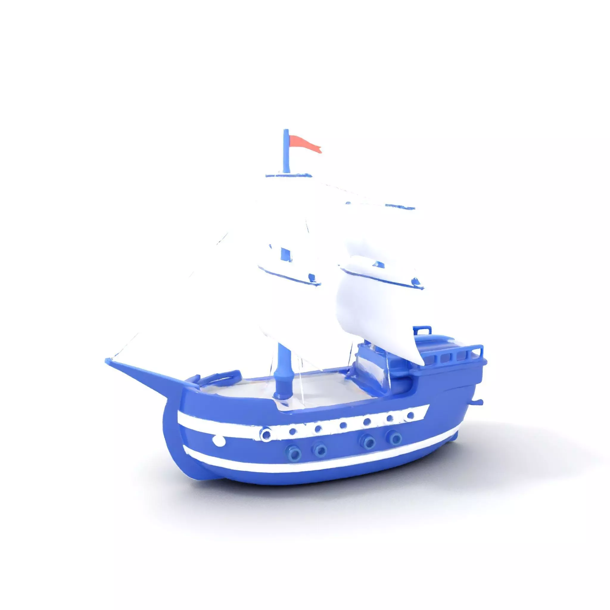 Blue Pirate Ship model pack Low-poly 3D model_0