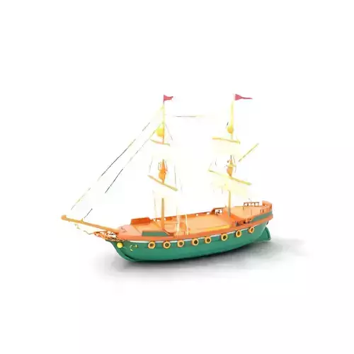 Elegant Green Sailboat model pack