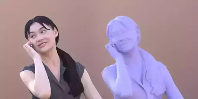 Francine 10361 Sitting Asian Woman Telephoning