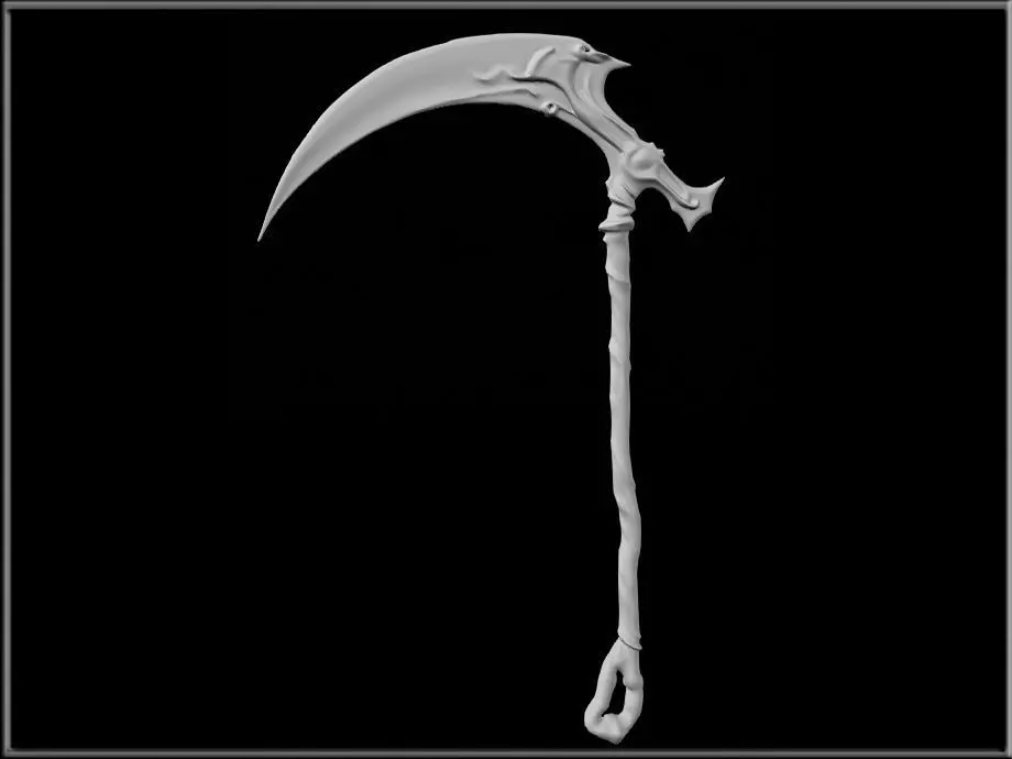 Grim Reaper Sickle 03 Low-poly 3D model_4