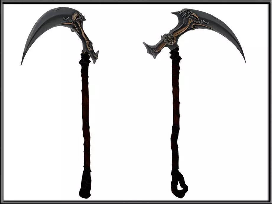 Grim Reaper Sickle 03 Low-poly 3D model_3
