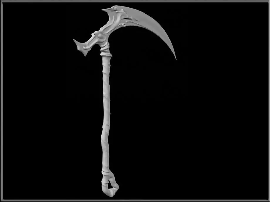 Grim Reaper Sickle 03 Low-poly 3D model_5