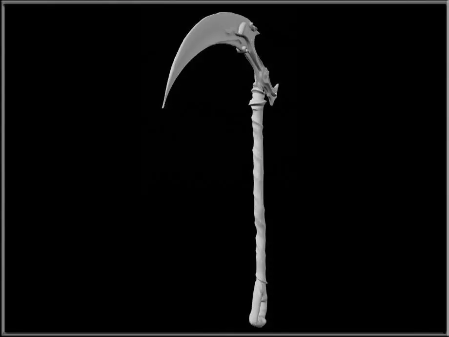 Grim Reaper Sickle 03 Low-poly 3D model_7