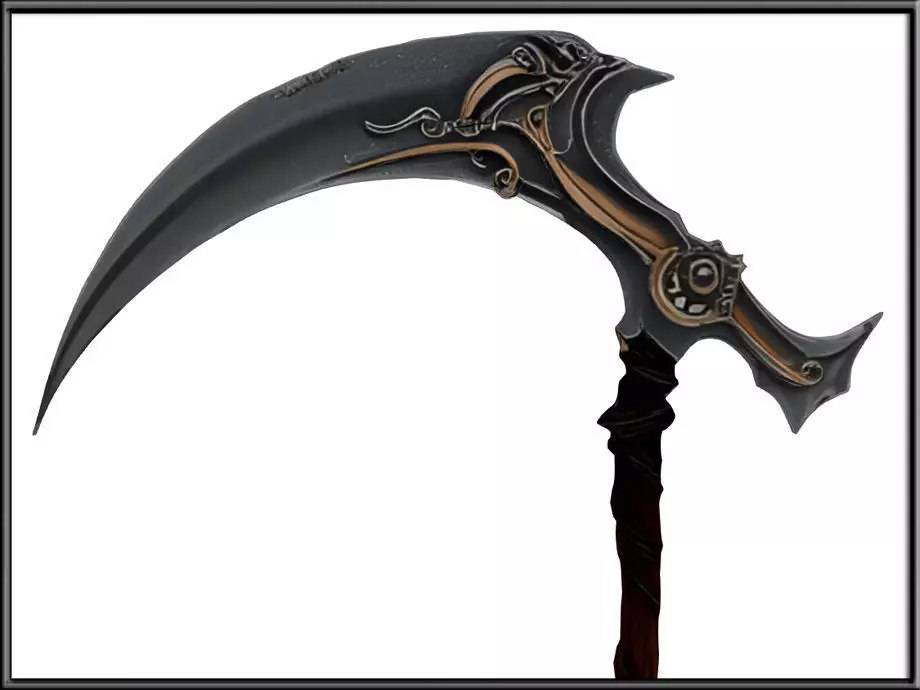 Grim Reaper Sickle 03 Low-poly 3D model_2