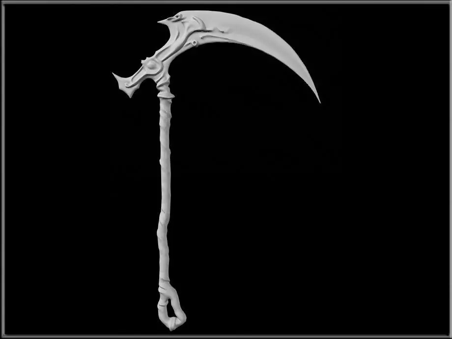 Grim Reaper Sickle 03 Low-poly 3D model_6