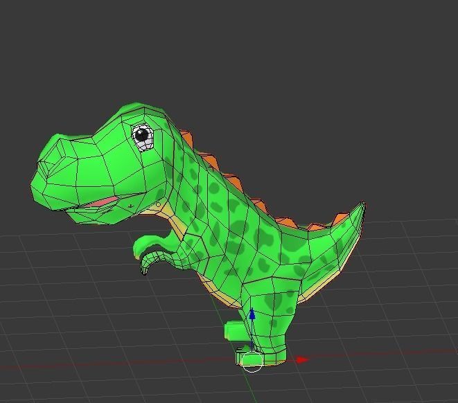 Dino Cartoon Low-poly 3D model_4