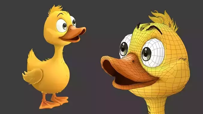 Cartoon Duck 3D Model