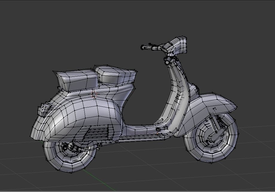 Vespa Classic Low-poly 3D model_6