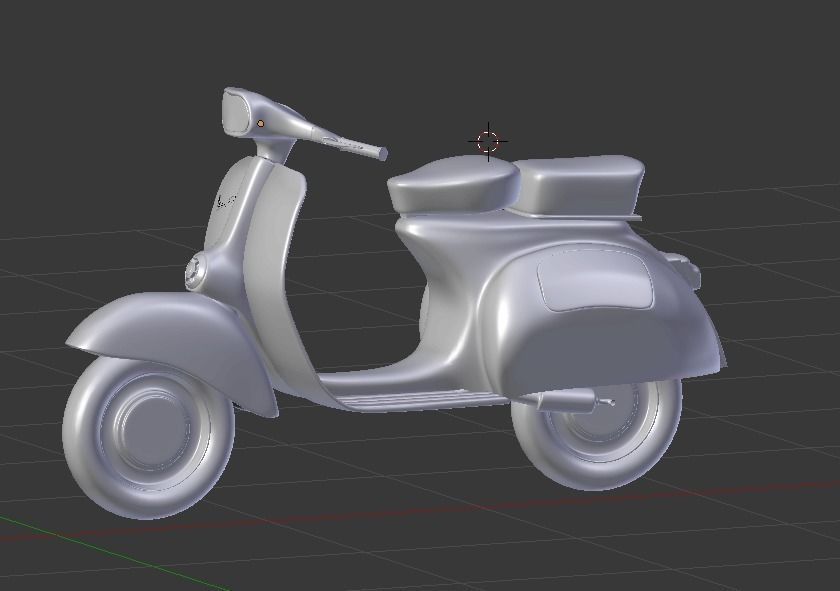 Vespa Classic Low-poly 3D model_7
